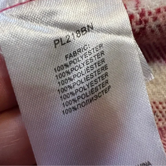 Lili Sidonio Red Pink and White Plaid Shirt Jacket M - Picture 6 of 10